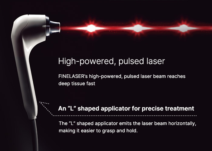 An “L” shaped applicator for precise treatment